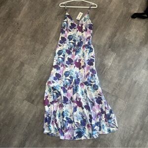 Dynamite Floral Maxi Dress in Blue and Purple